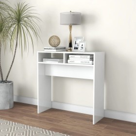 Engineered wood white gloss console table 78x30x80 cm by vidaXL, Side tables - Ref: Foro24-808302, Price: 44,58 €, Discount: %