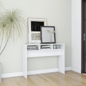 White engineered wood console table 105x30x80 cm by vidaXL, Side tables - Ref: Foro24-808305, Price: 57,46 €, Discount: %