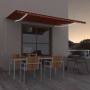 Toldo automático LED sensor de viento naranja marrón 500x350 cm de vidaXL, Toldos - Ref: Foro24-3069035, Precio: 786,39 €, De...