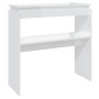 Mesa consola madera contrachapada blanco brillante 80x30x80 cm de vidaXL, Mesas auxiliares - Ref: Foro24-808320, Precio: 42,2...