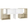 TV-Schrank aus Sperrholz in Weiß und Eiche, 104 x 30 x 52 cm von vidaXL, TV-Möbel - Ref: Foro24-808355, Preis: 54,97 €, Rabat...