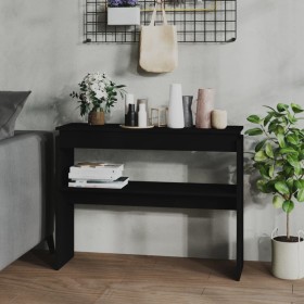 Black plywood console table 102x30x80 cm by vidaXL, Side tables - Ref: Foro24-808324, Price: 69,03 €, Discount: %