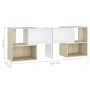 TV-Schrank aus Sperrholz in Weiß und Eiche, 104 x 30 x 52 cm von vidaXL, TV-Möbel - Ref: Foro24-808355, Preis: 54,97 €, Rabat...