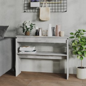 Concrete gray plywood console table 102x30x80 cm by vidaXL, Side tables - Ref: Foro24-808327, Price: 49,36 €, Discount: %