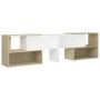 White and oak plywood TV cabinet 149x30x52 cm by vidaXL, TV Furniture - Ref: Foro24-808364, Price: 91,99 €, Discount: %