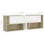 White and oak plywood TV cabinet 149x30x52 cm by vidaXL, TV Furniture - Ref: Foro24-808364, Price: 91,99 €, Discount: %