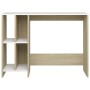 White and oak plywood notebook desk 102.5x35x75 cm by vidaXL, Desks - Ref: Foro24-808346, Price: 71,66 €, Discount: %