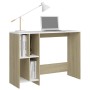 White and oak plywood notebook desk 102.5x35x75 cm by vidaXL, Desks - Ref: Foro24-808346, Price: 71,66 €, Discount: %