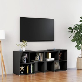 Black plywood TV cabinet 104x30x52 cm by vidaXL, TV Furniture - Ref: Foro24-808351, Price: 48,99 €, Discount: %