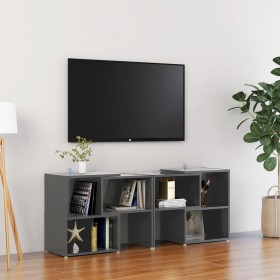 Glossy gray plywood TV cabinet 104x30x52 cm by vidaXL, TV Furniture - Ref: Foro24-808358, Price: 46,49 €, Discount: %