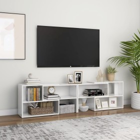 Mueble de TV madera contrachapada blanco brillante 149x30x52 cm de vidaXL, Muebles TV - Ref: Foro24-808365, Precio: 57,99 €, ...