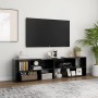 Glossy black plywood TV cabinet 149x30x52 cm by vidaXL, TV Furniture - Ref: Foro24-808366, Price: 56,06 €, Discount: %