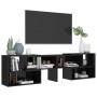 Glossy black plywood TV cabinet 149x30x52 cm by vidaXL, TV Furniture - Ref: Foro24-808366, Price: 56,06 €, Discount: %