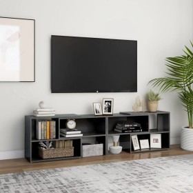 Glossy gray plywood TV cabinet 149x30x52 cm by vidaXL, TV Furniture - Ref: Foro24-808367, Price: 62,99 €, Discount: %