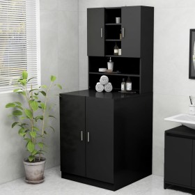 Black washing machine cabinet 70.5x25.5x90 cm by vidaXL, Accessories for washing machines and dryers - Ref: Foro24-808387, Pr...