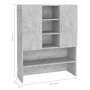 Betongrauer Waschmaschinenschrank 70,5 x 25,5 x 90 cm von vidaXL, Zubehör für Waschmaschinen und Trockner - Ref: Foro24-80839...