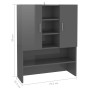 Glänzend grauer Waschmaschinenschrank 70,5x25,5x90 cm von vidaXL, Zubehör für Waschmaschinen und Trockner - Ref: Foro24-80839...