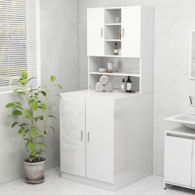 Glossy white washing machine cabinet 70.5x25.5x90 cm by vidaXL, Accessories for washing machines and dryers - Ref: Foro24-808...