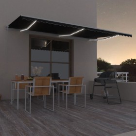 Toldo automático LED sensor de viento gris antracita 600x350 cm de vidaXL, Toldos - Ref: Foro24-3069054, Precio: 786,20 €, De...