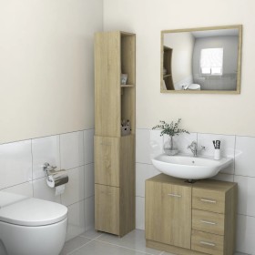 Armario de baño madera contrachapada roble Sonoma 25x26,5x170cm de vidaXL, Muebles de baño - Ref: Foro24-808434, Precio: 86,6...