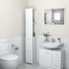 Armario de baño madera contrachapada blanco 25x26,5x170 cm de vidaXL, Muebles de baño - Ref: Foro24-808431, Precio: 61,19 €, ...