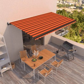 Orange and brown automatic retractable awning 500x350 cm by vidaXL, Awnings - Ref: Foro24-3069230, Price: 605,99 €, Discount: %