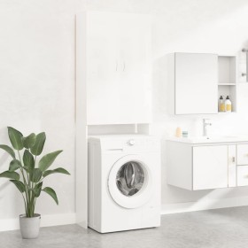 High gloss white washing machine cabinet 64x25.5x190 cm by vidaXL, Accessories for washing machines and dryers - Ref: Foro24-...