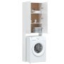 High gloss white washing machine cabinet 64x25.5x190 cm by vidaXL, Accessories for washing machines and dryers - Ref: Foro24-...