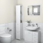 Glossy white plywood bathroom cabinet 25x26.5x170 cm by vidaXL, Bathroom furniture - Ref: Foro24-808437, Price: 69,49 €, Disc...