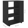 Plywood black wheeled cabinet 60x35x75 cm by vidaXL, Lockers and storage cabinets - Ref: Foro24-808450, Price: 59,81 €, Disco...