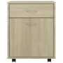 Wardrobe with wheels Sonoma oak plywood 45x38x54cm by vidaXL, Lockers and storage cabinets - Ref: Foro24-808443, Price: 53,89...