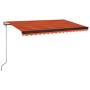 Retractable automatic awning in orange and brown, 450x350 cm. by vidaXL, Awnings - Ref: Foro24-3069210, Price: 536,80 €, Disc...