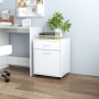 Plywood white glossy wheeled cabinet 45x38x54cm by vidaXL, Lockers and storage cabinets - Ref: Foro24-808446, Price: 50,42 €,...