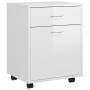 Plywood white glossy wheeled cabinet 45x38x54cm by vidaXL, Lockers and storage cabinets - Ref: Foro24-808446, Price: 50,47 €,...