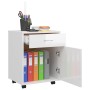 Plywood white glossy wheeled cabinet 45x38x54cm by vidaXL, Lockers and storage cabinets - Ref: Foro24-808446, Price: 50,47 €,...