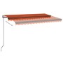 Retractable automatic awning in orange and brown, 450x350 cm. by vidaXL, Awnings - Ref: Foro24-3069210, Price: 536,80 €, Disc...