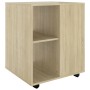 Wardrobe with wheels Sonoma oak plywood 60x53x72cm by vidaXL, Lockers and storage cabinets - Ref: Foro24-808461, Price: 84,10...