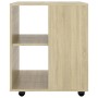 Wardrobe with wheels Sonoma oak plywood 60x53x72cm by vidaXL, Lockers and storage cabinets - Ref: Foro24-808461, Price: 84,10...