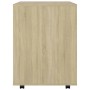 Wardrobe with wheels Sonoma oak plywood 60x53x72cm by vidaXL, Lockers and storage cabinets - Ref: Foro24-808461, Price: 84,10...