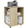 Kleiderschrank mit Rollen Sonoma-Eichensperrholz 60x53x72cm von vidaXL, Schließfächer und Lagerschränke - Ref: Foro24-808461,...