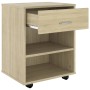 Kleiderschrank mit Rollen Sonoma-Eichensperrholz 46x36x59cm von vidaXL, Schließfächer und Lagerschränke - Ref: Foro24-808470,...