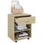 Kleiderschrank mit Rollen Sonoma-Eichensperrholz 46x36x59cm von vidaXL, Schließfächer und Lagerschränke - Ref: Foro24-808470,...