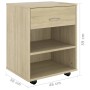 Kleiderschrank mit Rollen Sonoma-Eichensperrholz 46x36x59cm von vidaXL, Schließfächer und Lagerschränke - Ref: Foro24-808470,...