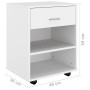 Sperrholzschrank mit Rädern weiß 46x36x59 cm von vidaXL, Schließfächer und Lagerschränke - Ref: Foro24-808467, Preis: 44,99 €...