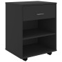 Wardrobe with wheels black plywood 46x36x59 cm by vidaXL, Lockers and storage cabinets - Ref: Foro24-808468, Price: 43,99 €, ...