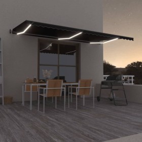 Toldo automático LED sensor de viento gris antracita 600x350 cm de vidaXL, Toldos - Ref: Foro24-3069254, Precio: 815,99 €, De...