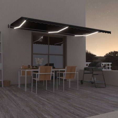 Toldo automático LED sensor de viento gris antracita 600x350 cm de vidaXL, Toldos - Ref: Foro24-3069254, Precio: 979,79 €, De...