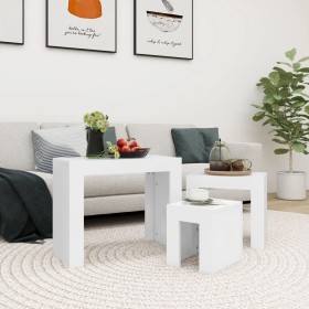 Stackable coffee tables 3 pieces white plywood by vidaXL, Coffee table - Ref: Foro24-808540, Price: 45,99 €, Discount: %