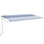 Toldo automático LED sensor de viento azul y blanco 600x350 cm de vidaXL, Toldos - Ref: Foro24-3069251, Precio: 957,70 €, Des...