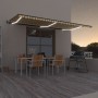 Toldo automático LED sensor de viento amarillo blanco 600x350cm de vidaXL, Toldos - Ref: Foro24-3069253, Precio: 979,07 €, De...